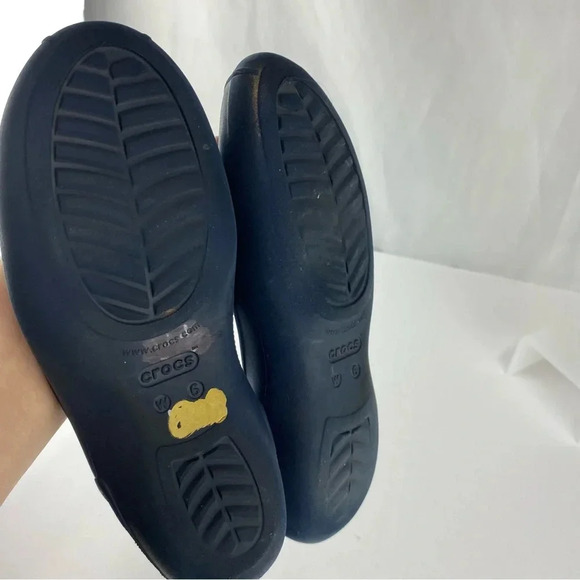 Crocs Womens 6 Navy Blue Kadee Slingback Slip On Flat Comfort Shoe - Picture 5 of 6